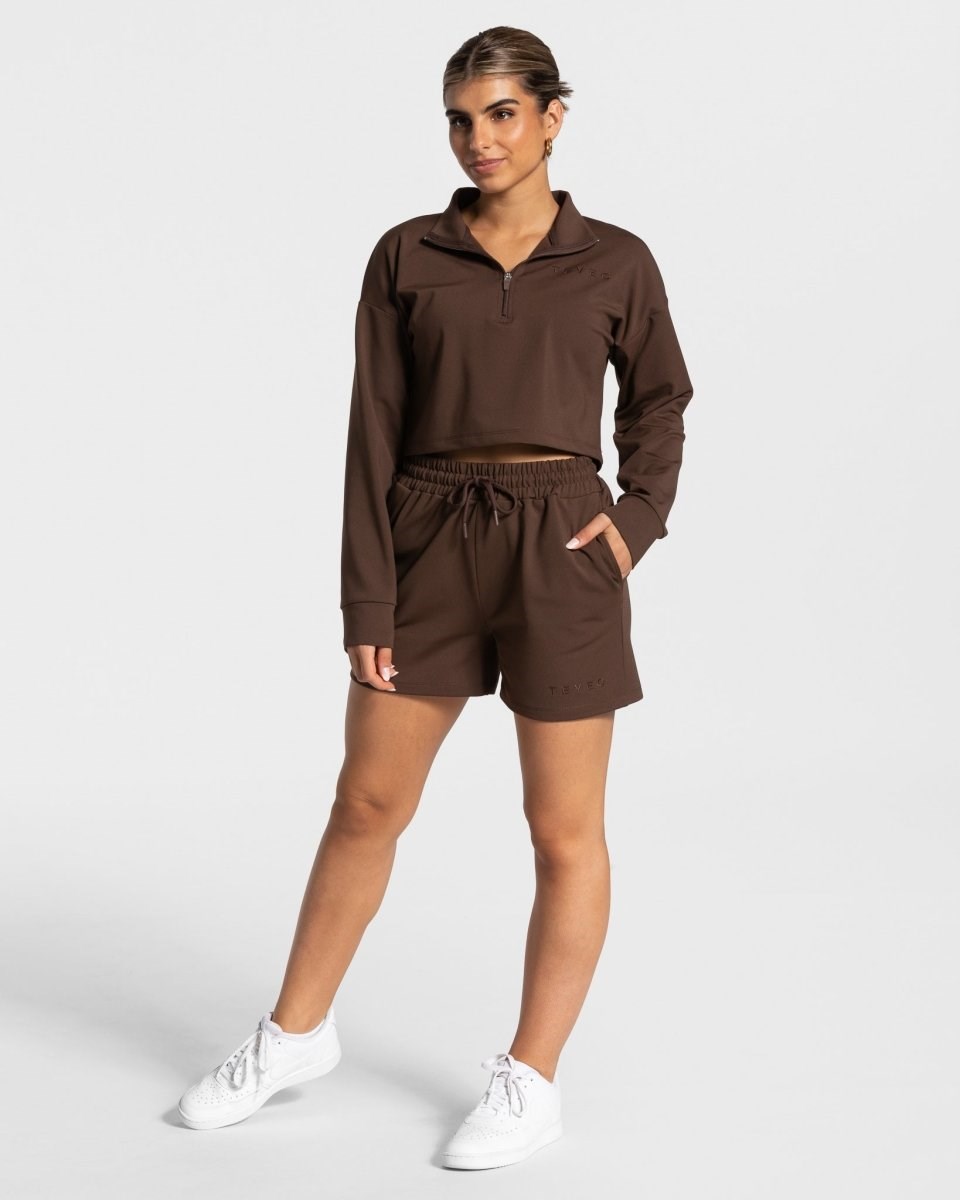 TEVEO Charming Oversized Shorts Braun | 346729-QCM