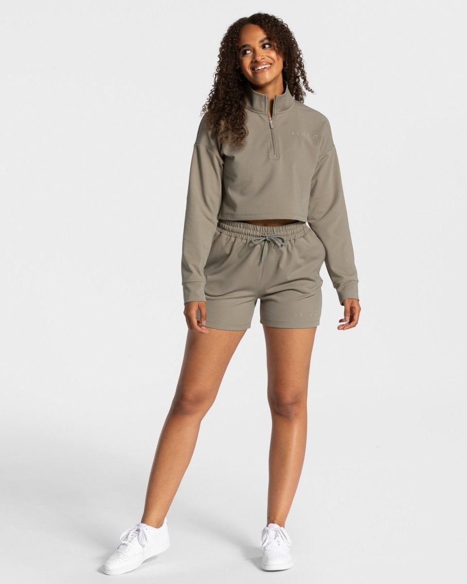TEVEO Charming Oversized Shorts Hnedožltý | 895234-KGT