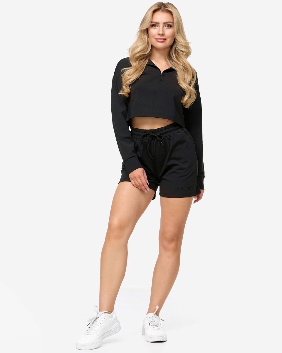 TEVEO Charming Oversized Shorts Čierne | 304765-HXY