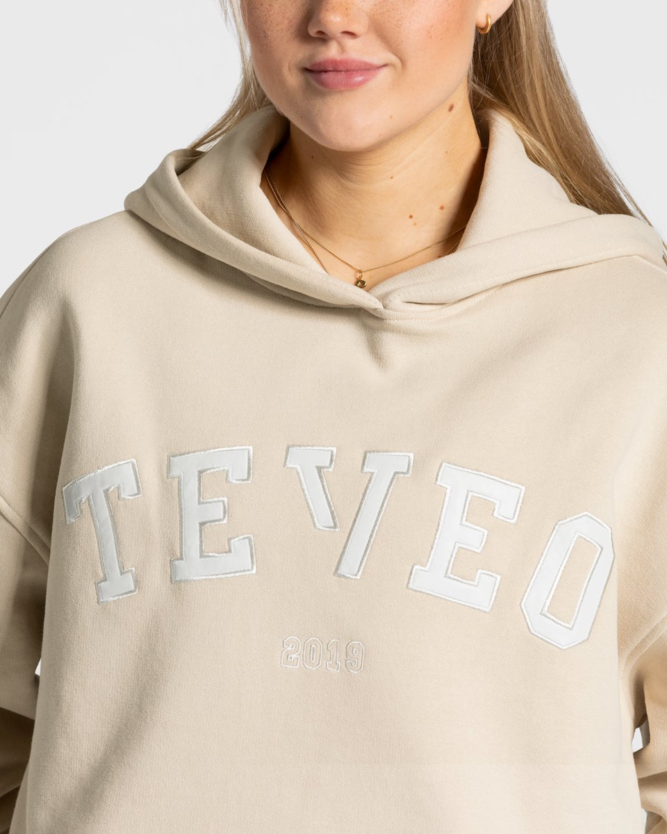 TEVEO College Oversized Hoodie Béžové | 913460-HTP