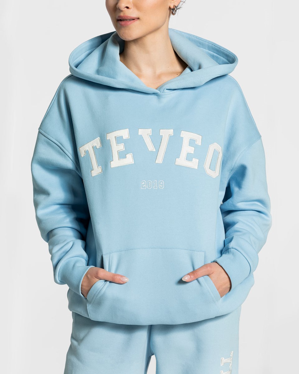 TEVEO College Oversized Hoodie Modre | 742958-KFH