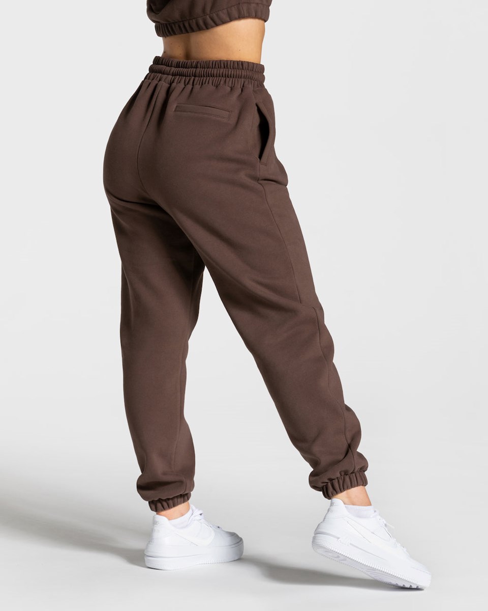 TEVEO College Oversized Jogger Tmavo Hnede | 095863-QGN