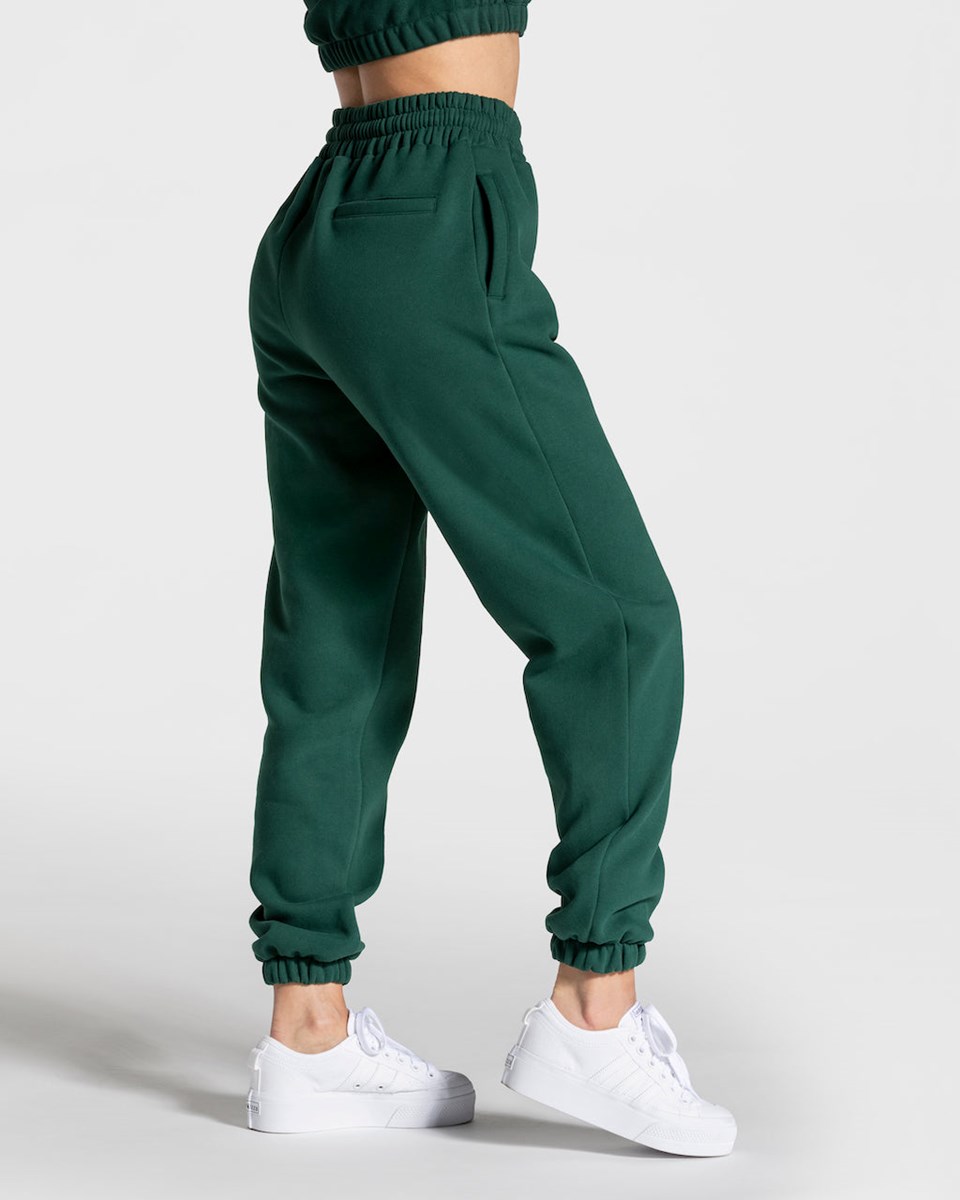 TEVEO College Oversized Jogger Tmavo Zelene | 738942-DQG