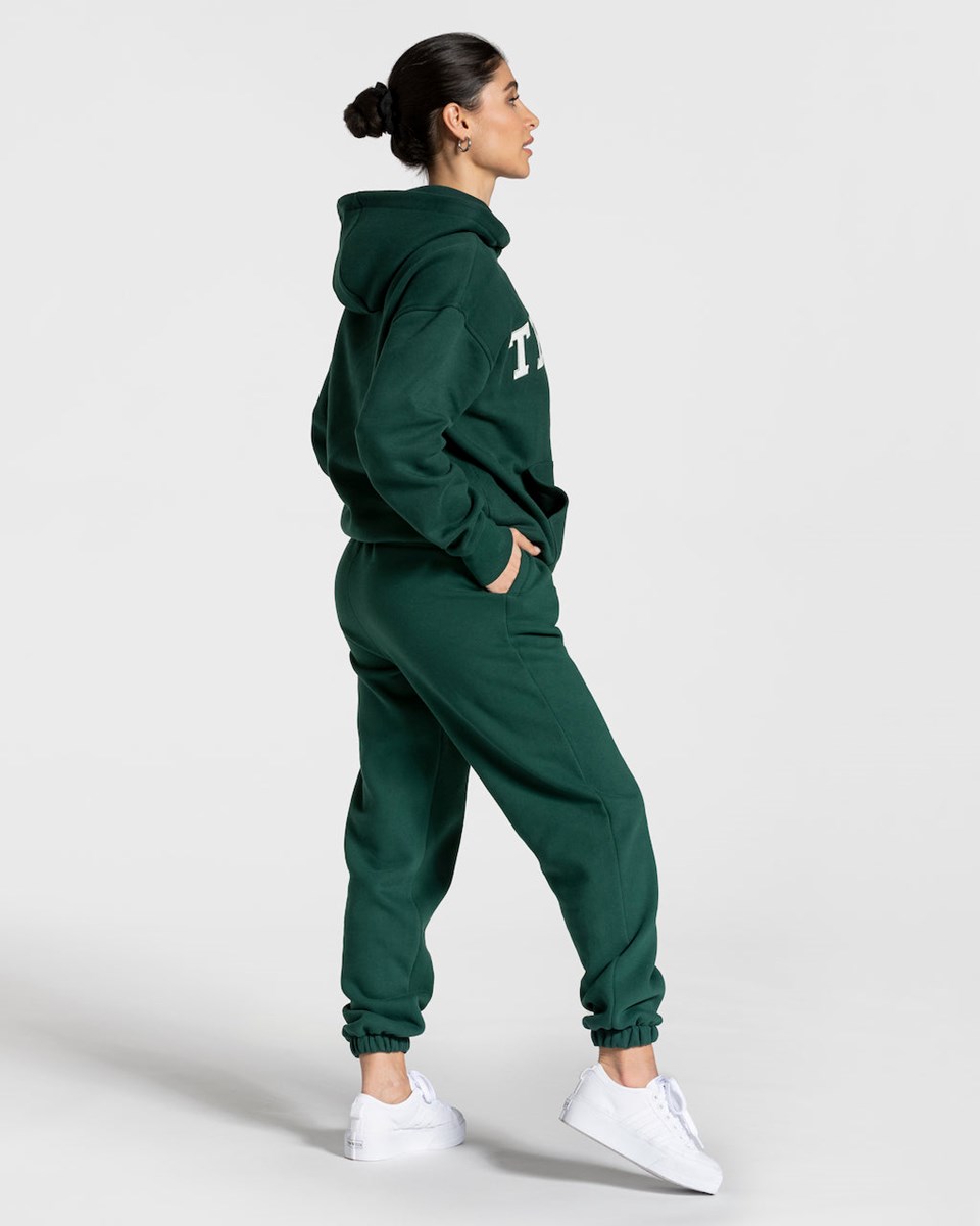 TEVEO College Oversized Jogger Tmavo Zelene | 738942-DQG