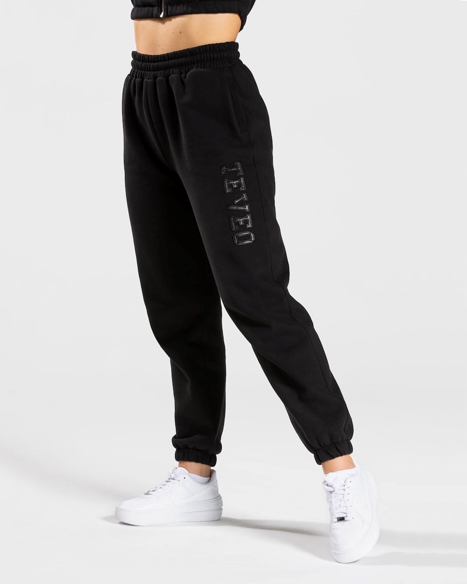 TEVEO College Oversized Jogger Čierne | 439752-YXU