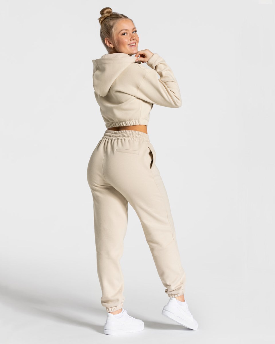 TEVEO College Zip Hoodie Béžové | 138246-DOV