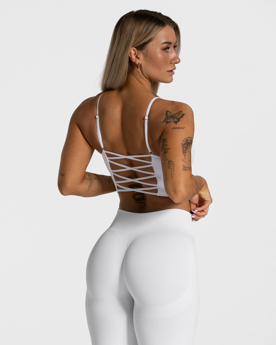 TEVEO Elegantný Cross Top Biele | 281406-LDI