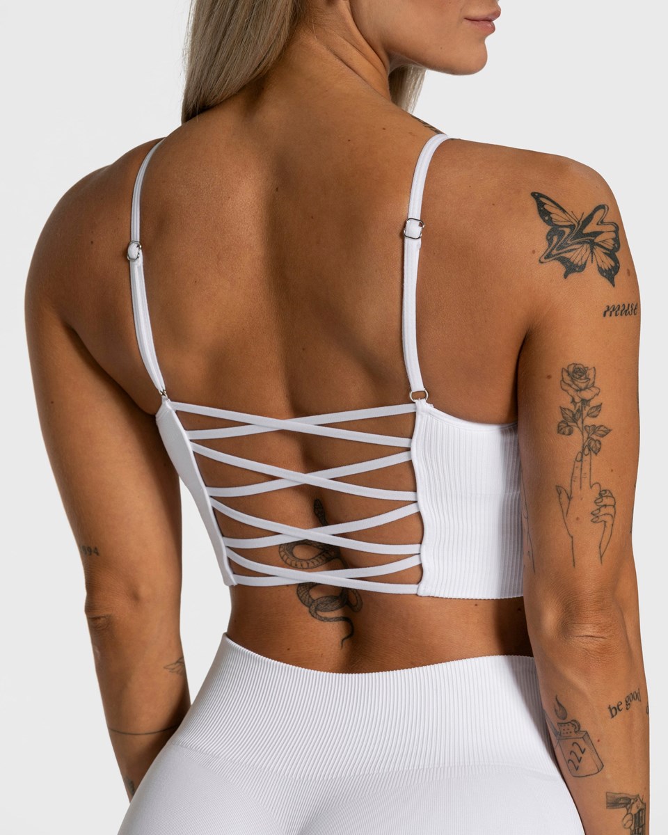 TEVEO Elegantný Cross Top Biele | 281406-LDI