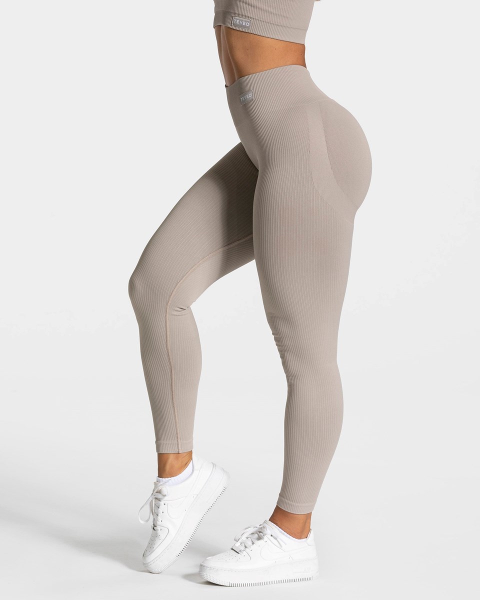 TEVEO Elegantný Scrunch Leggings Stone | 985732-JWC