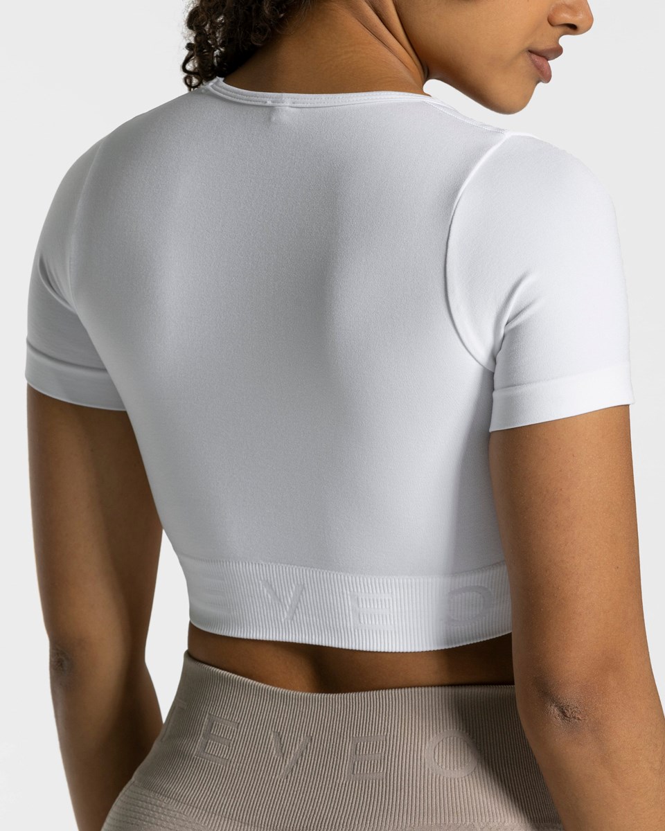 TEVEO Focus Crop Top Biele | 643178-ULY