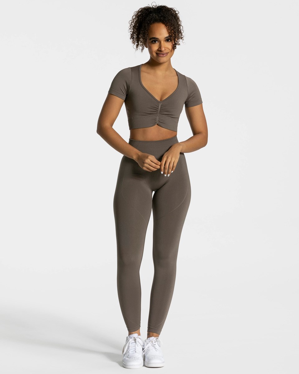 TEVEO Focus Crop Top Taupe | 453916-VUR
