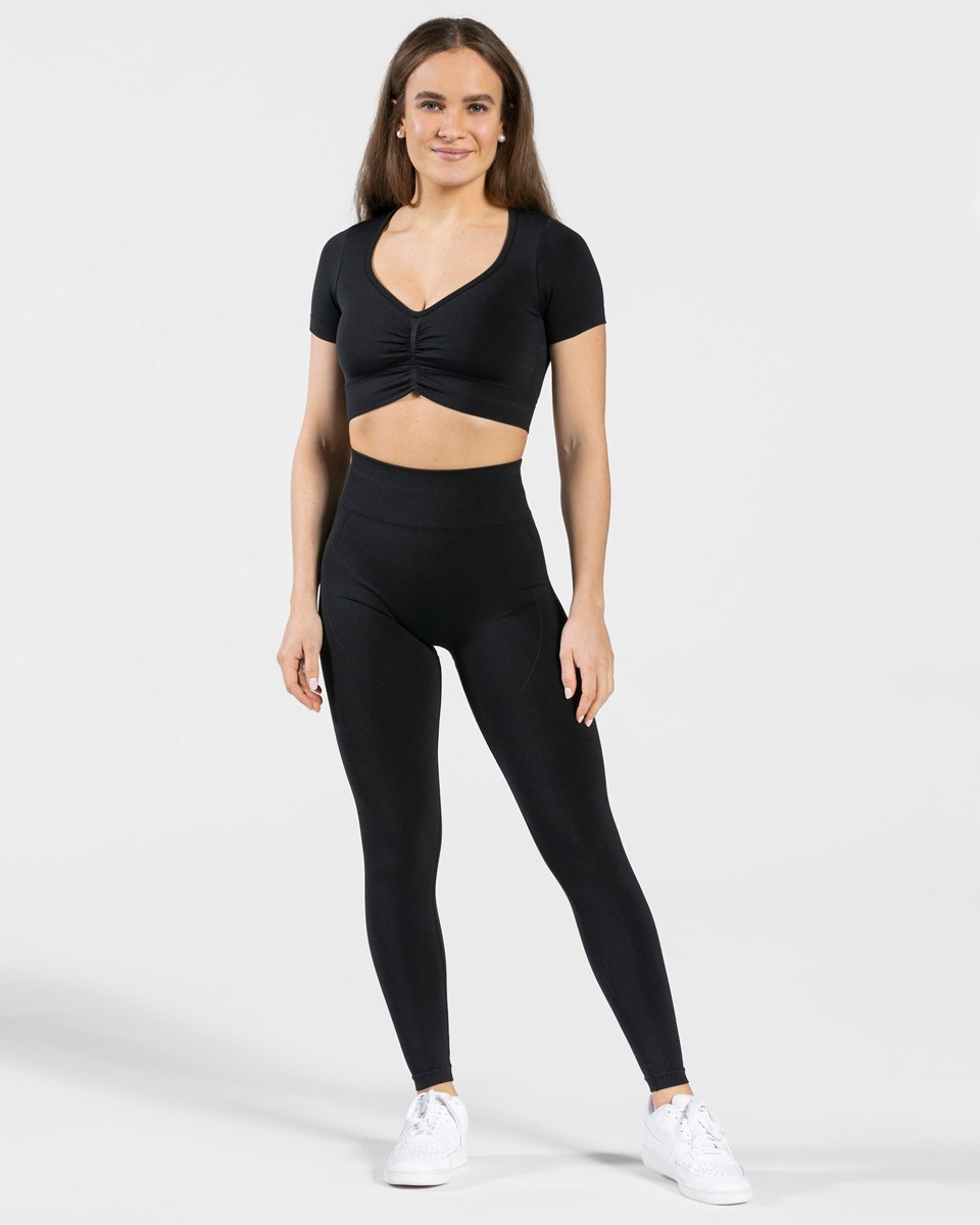 TEVEO Focus Crop Top Čierne | 406189-QLG