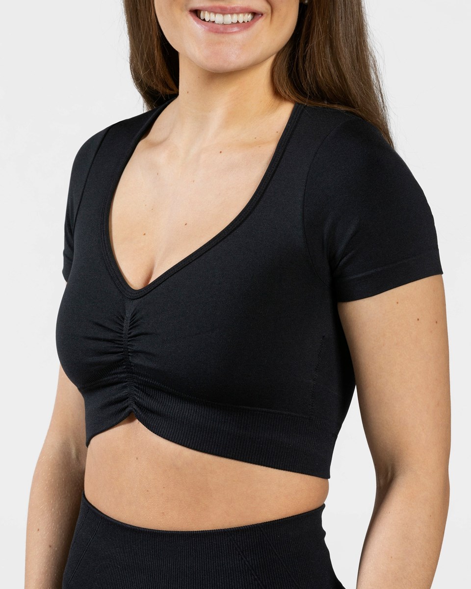 TEVEO Focus Crop Top Čierne | 406189-QLG