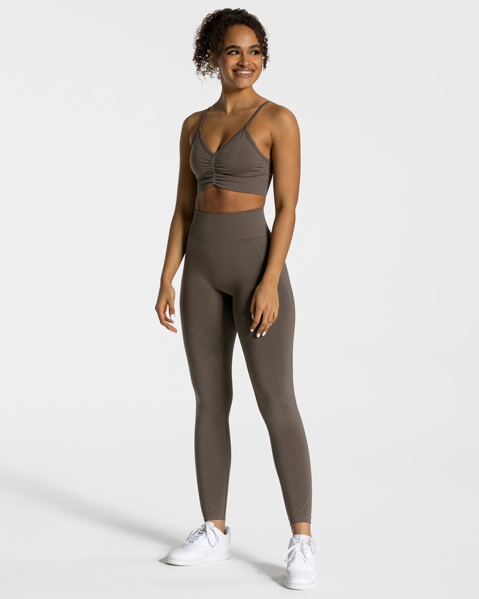 TEVEO Focus Scrunch Leggings Taupe | 825631-FKH
