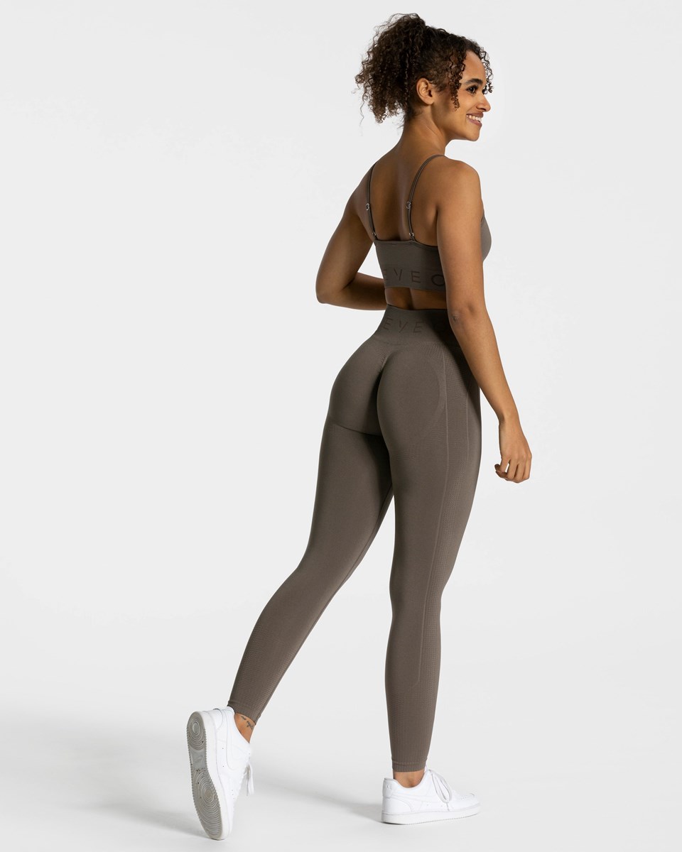 TEVEO Focus Scrunch Leggings Taupe | 825631-FKH
