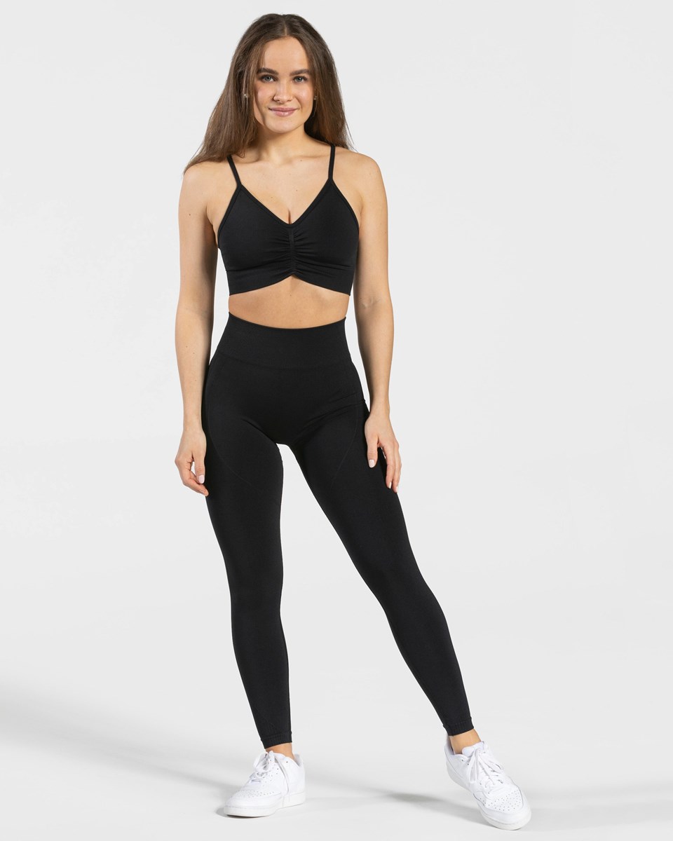 TEVEO Focus Scrunch Leggings Čierne | 678459-HWQ