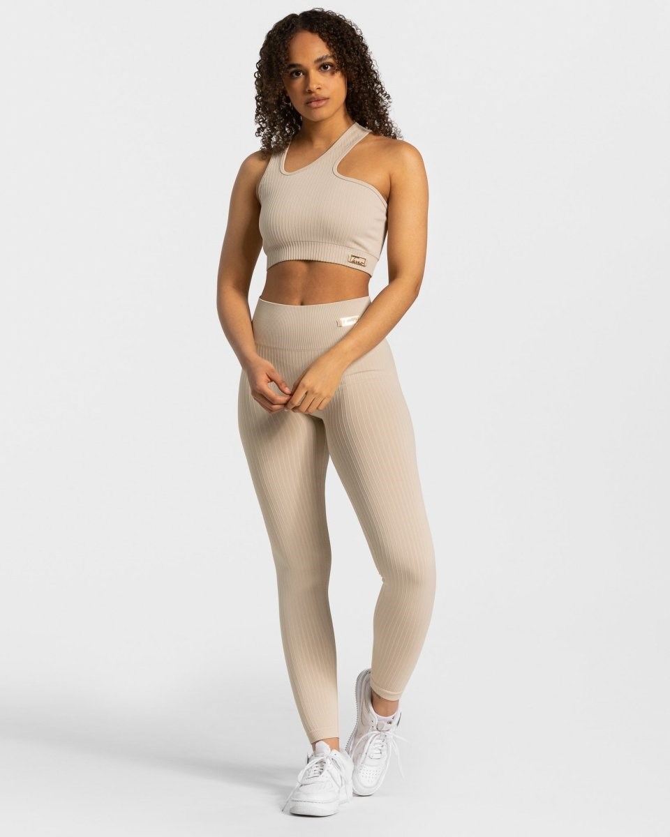 TEVEO Golden Asymmetric Top Béžové | 513642-QYE