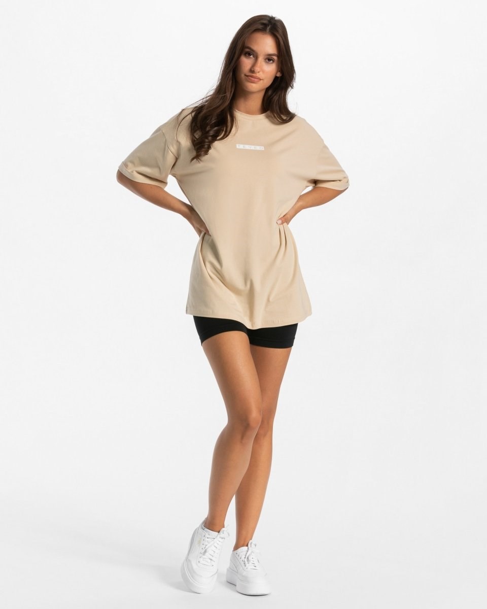 TEVEO Iconic Oversized T-Shirt Nude | 178526-TJX