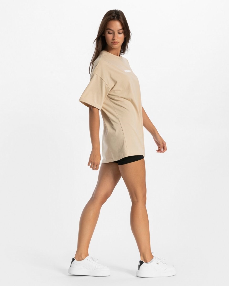 TEVEO Iconic Oversized T-Shirt Nude | 178526-TJX