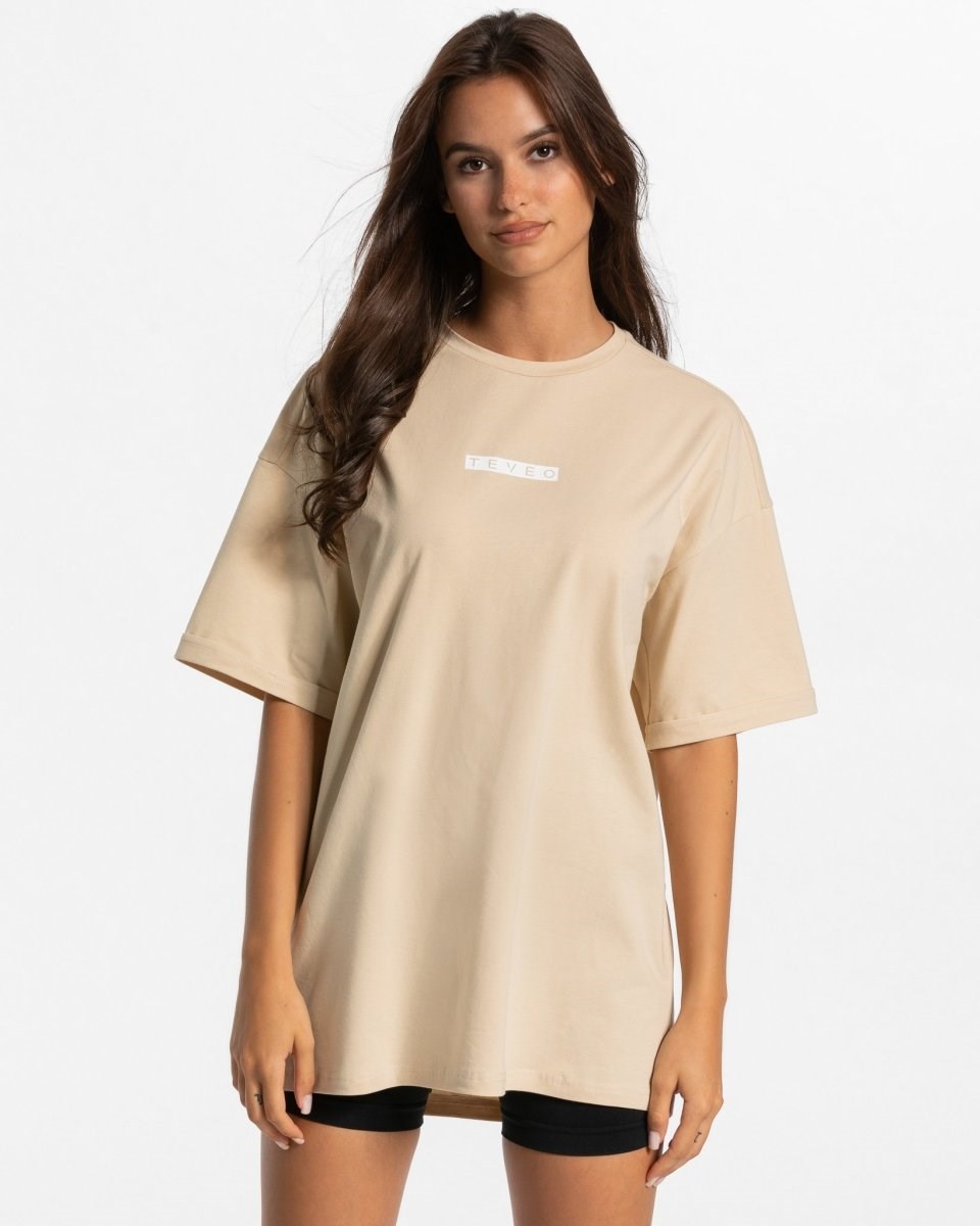 TEVEO Iconic Oversized T-Shirt Nude | 178526-TJX