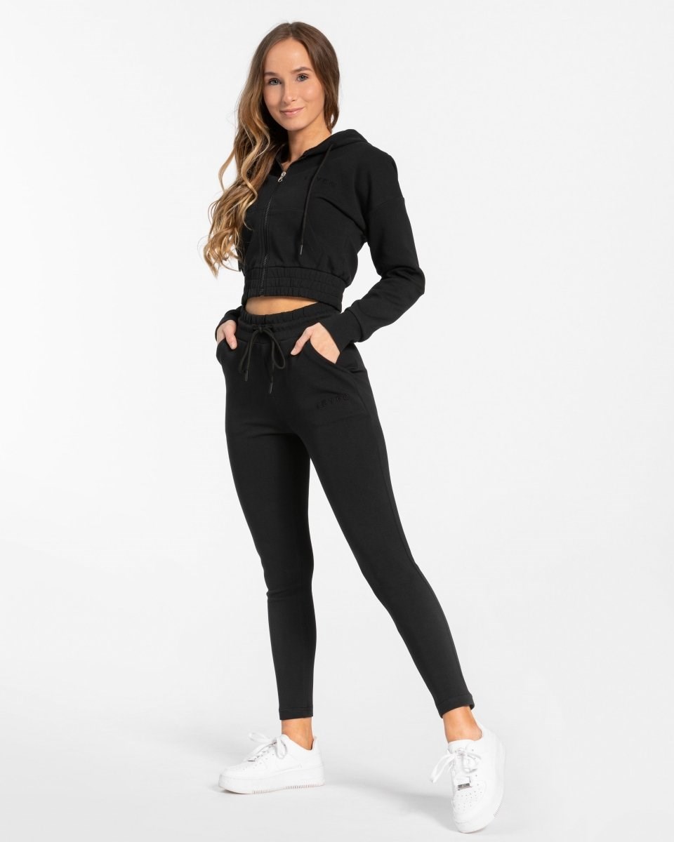 TEVEO Klasické Zip Hoodie Čierne | 238904-HCN