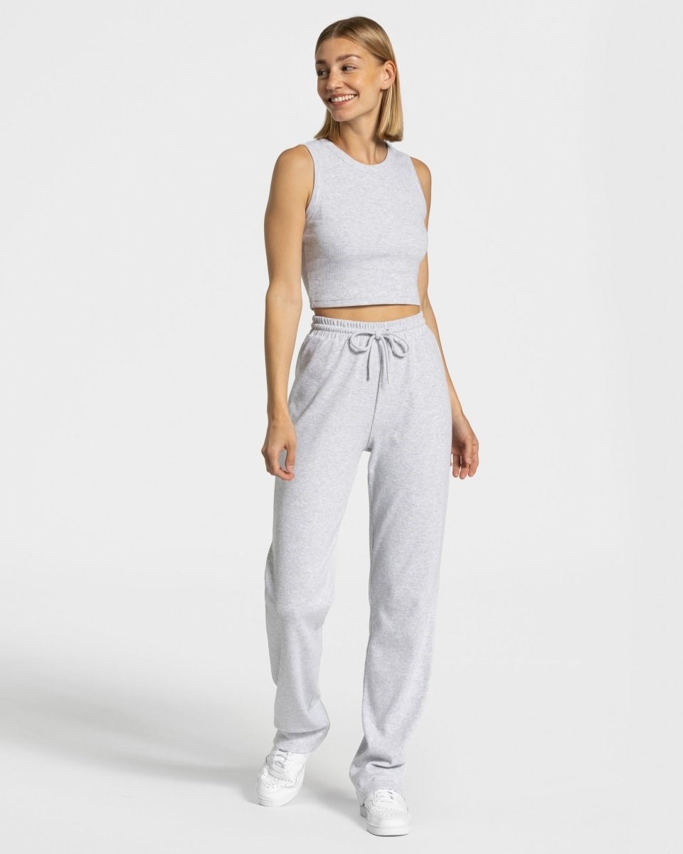 TEVEO Lounge Crop Top Svetlo Siva | 285964-GCL