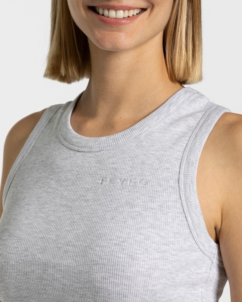 TEVEO Lounge Crop Top Svetlo Siva | 285964-GCL