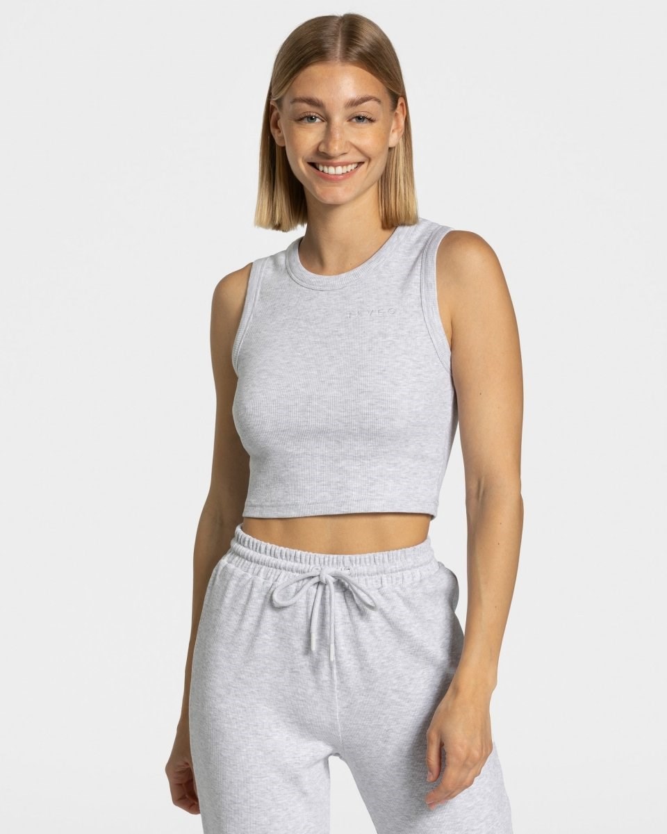 TEVEO Lounge Crop Top Svetlo Siva | 285964-GCL