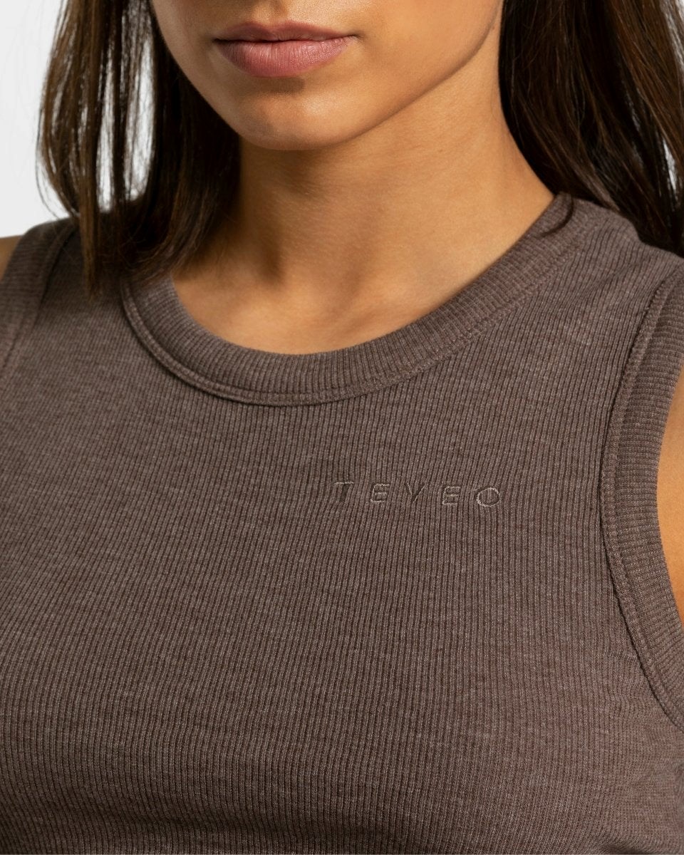 TEVEO Lounge Crop Top Tmavo Hnede | 952713-XIG