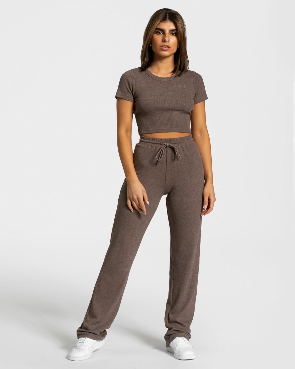 TEVEO Lounge Pants Tmavo Hnede | 670238-KID