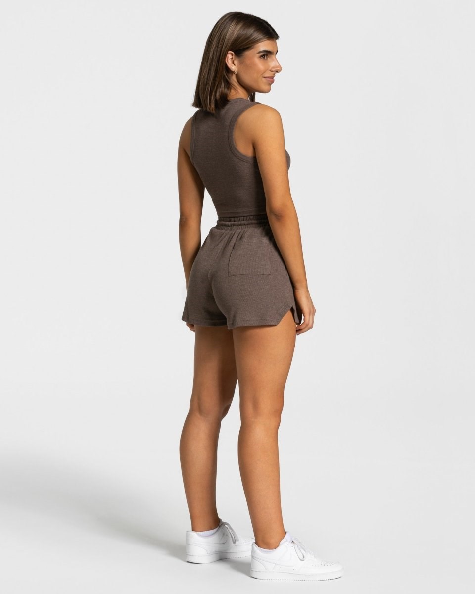 TEVEO Lounge Shorts Tmavo Hnede | 934071-TFW