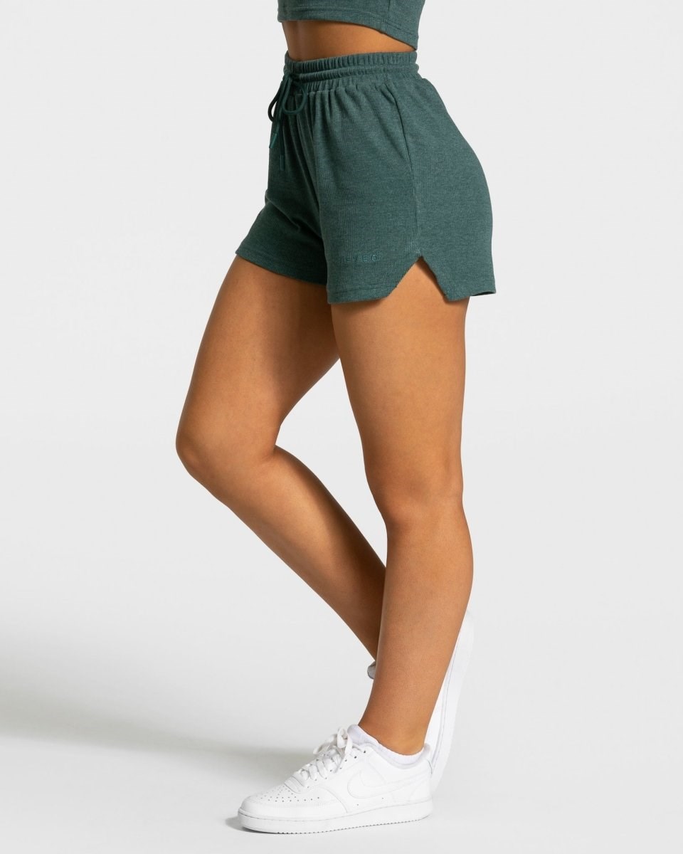 TEVEO Lounge Shorts Tmavo Zelene | 590148-QBC