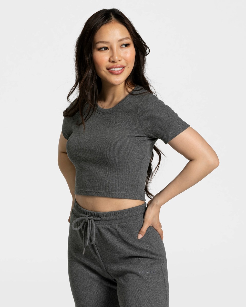 TEVEO Lounge T-Shirt Tmavo Siva | 895023-SCH