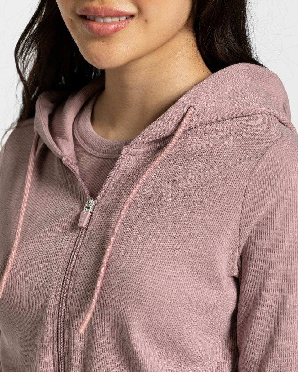 TEVEO Lounge Zip Hoodie Ruzove | 906137-OYQ