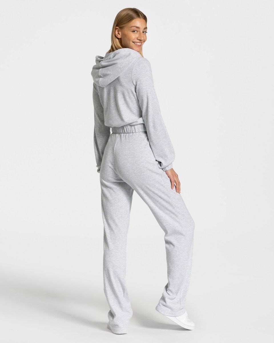 TEVEO Lounge Zip Hoodie Svetlo Siva | 653827-CSB