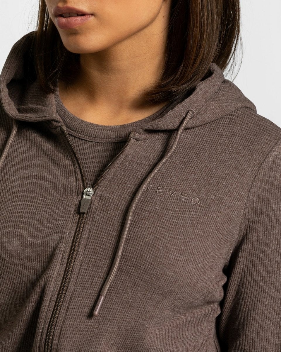 TEVEO Lounge Zip Hoodie Tmavo Hnede | 594167-PJV