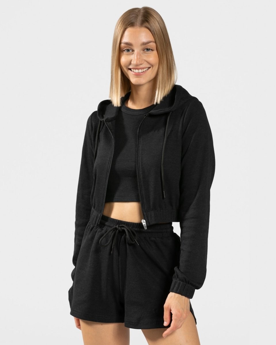 TEVEO Lounge Zip Hoodie Čierne | 367105-ORJ