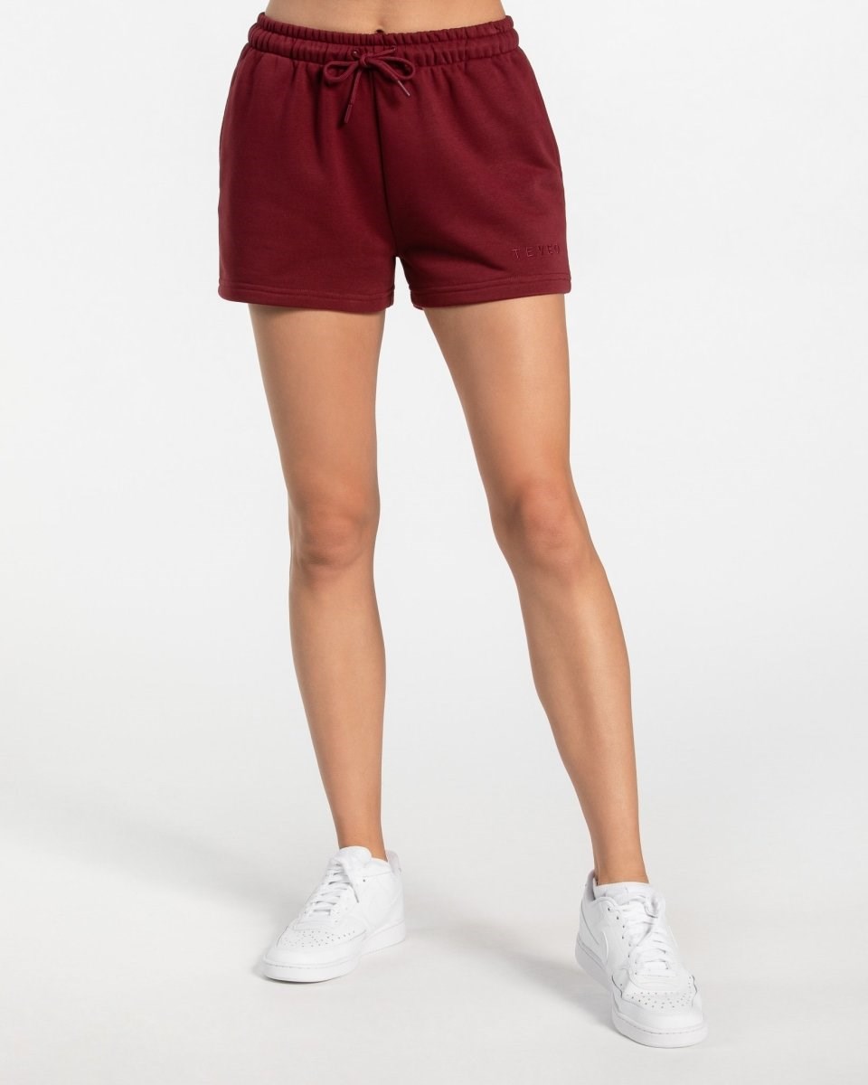 TEVEO Oversized Shorts Červené | 065948-QCW