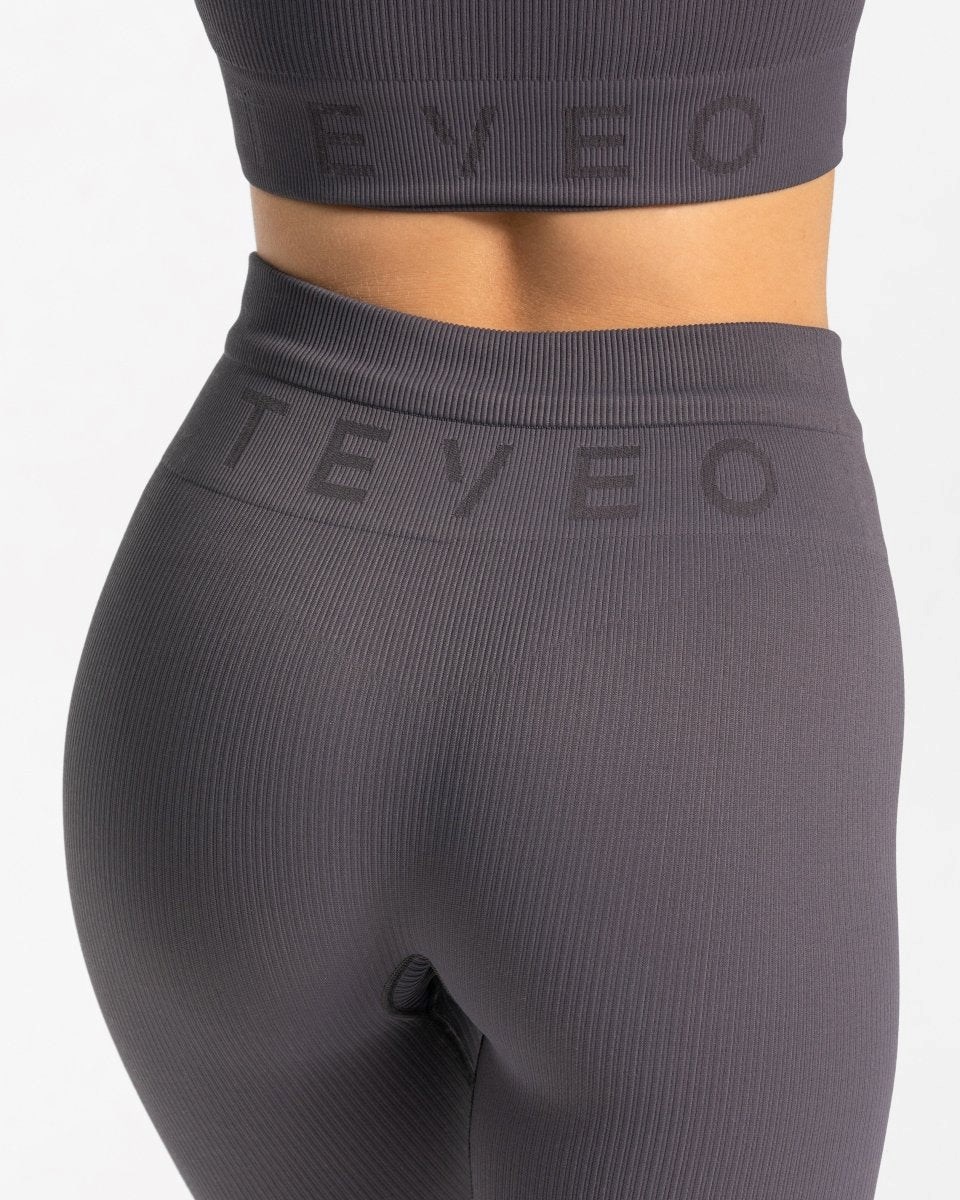 TEVEO Rebrovaný Leggings Gray | 471608-TMV