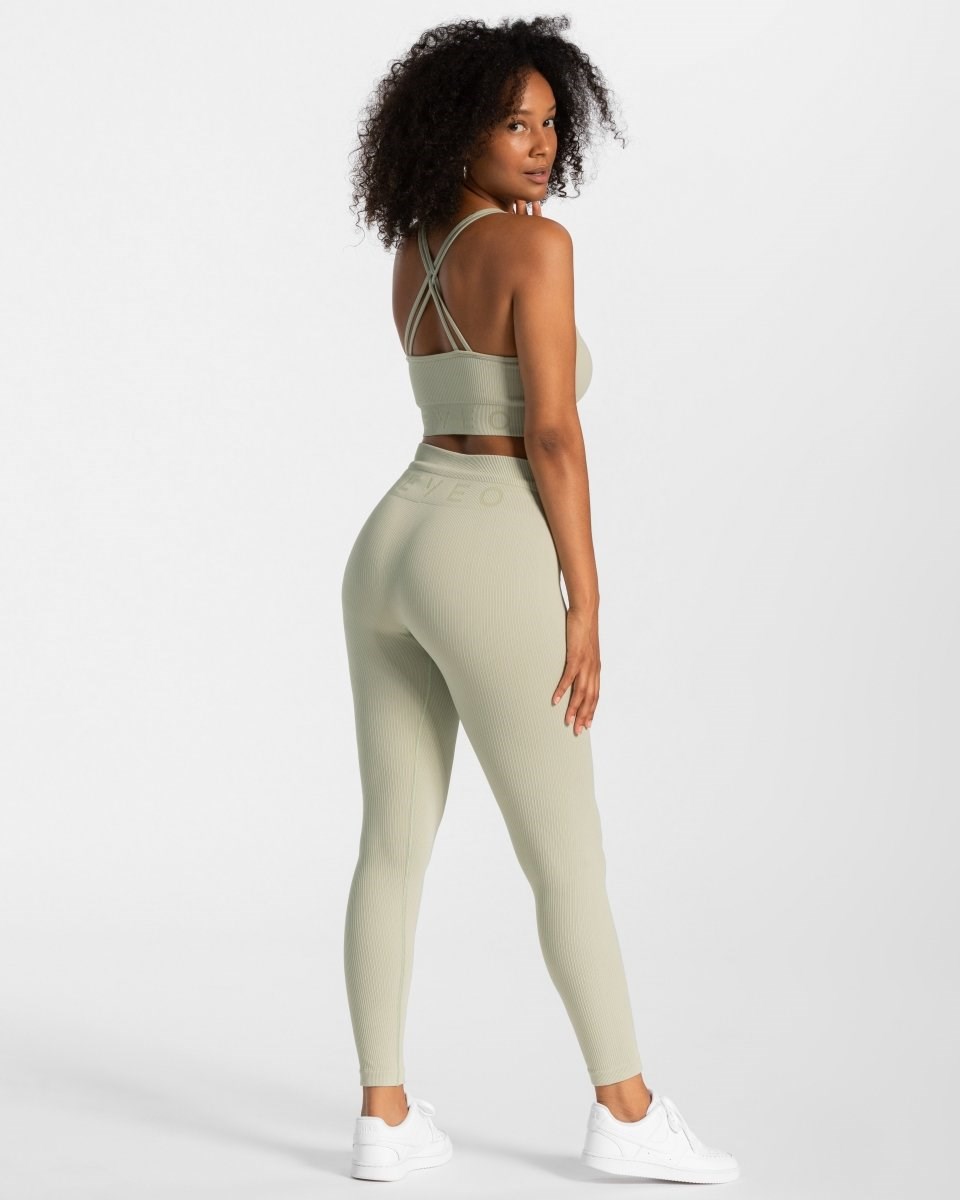 TEVEO Rebrovaný Leggings Salbei | 284175-RXY