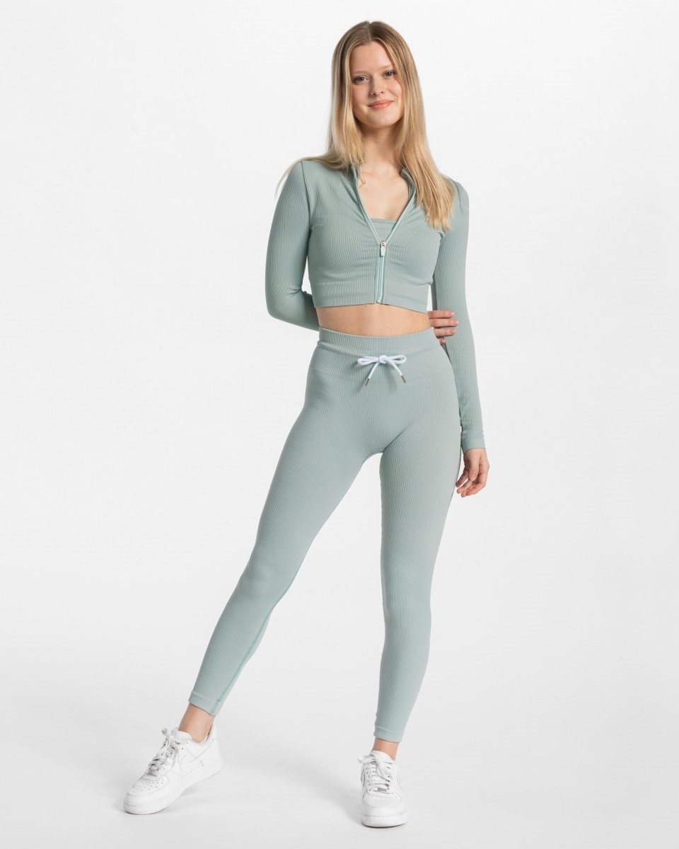 TEVEO Rebrovaný Zip Jackets Modre | 621804-YCA