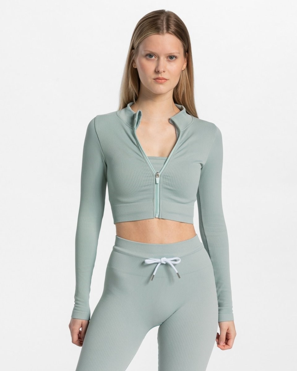 TEVEO Rebrovaný Zip Jackets Modre | 621804-YCA