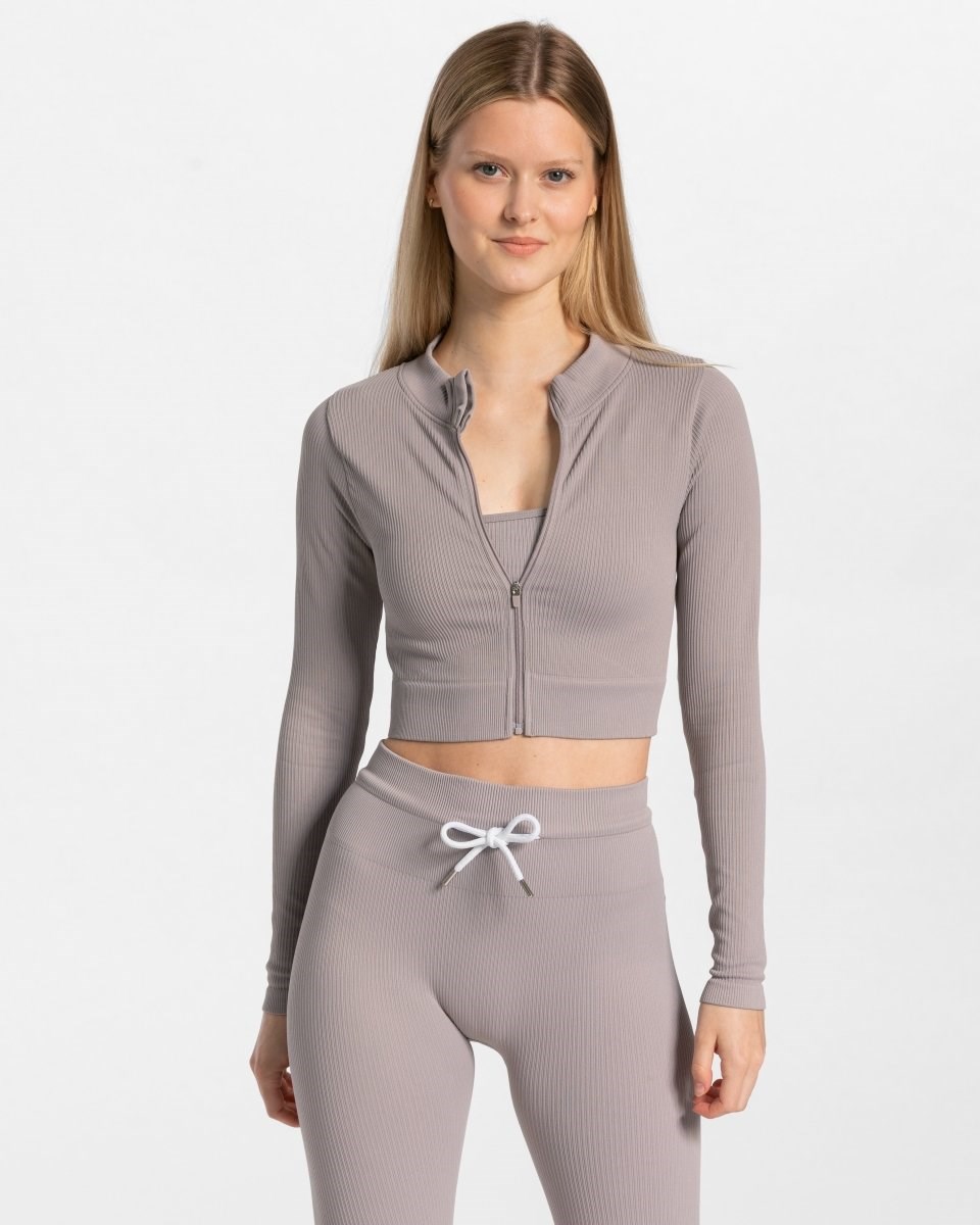 TEVEO Rebrovaný Zip Jackets Stone | 154793-QKD