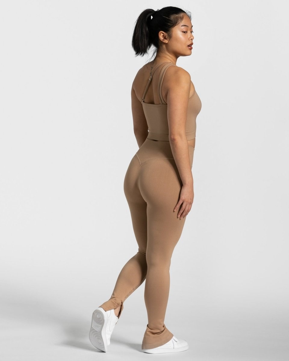 TEVEO Sassy One Shoulder Top Béžové | 263087-EZD