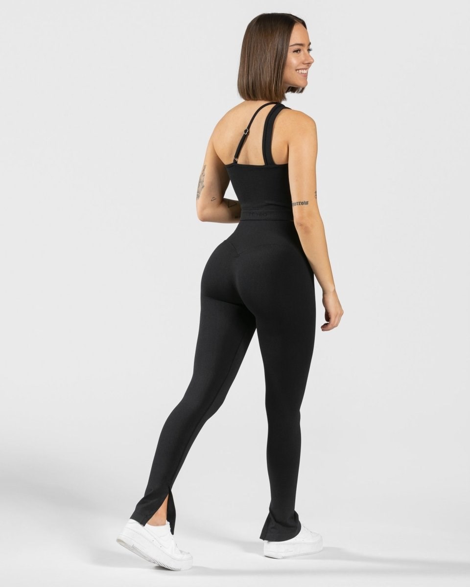 TEVEO Sassy One Shoulder Top Čierne | 047123-UGE