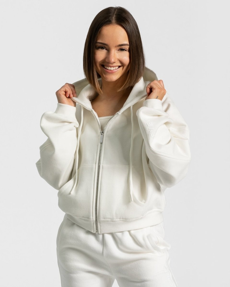TEVEO Sassy Zip Hoodie Biele | 538496-QHL