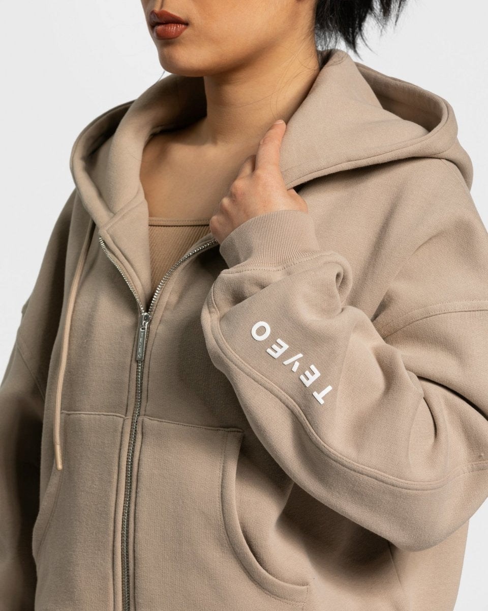 TEVEO Sassy Zip Hoodie Béžové | 290163-BQU