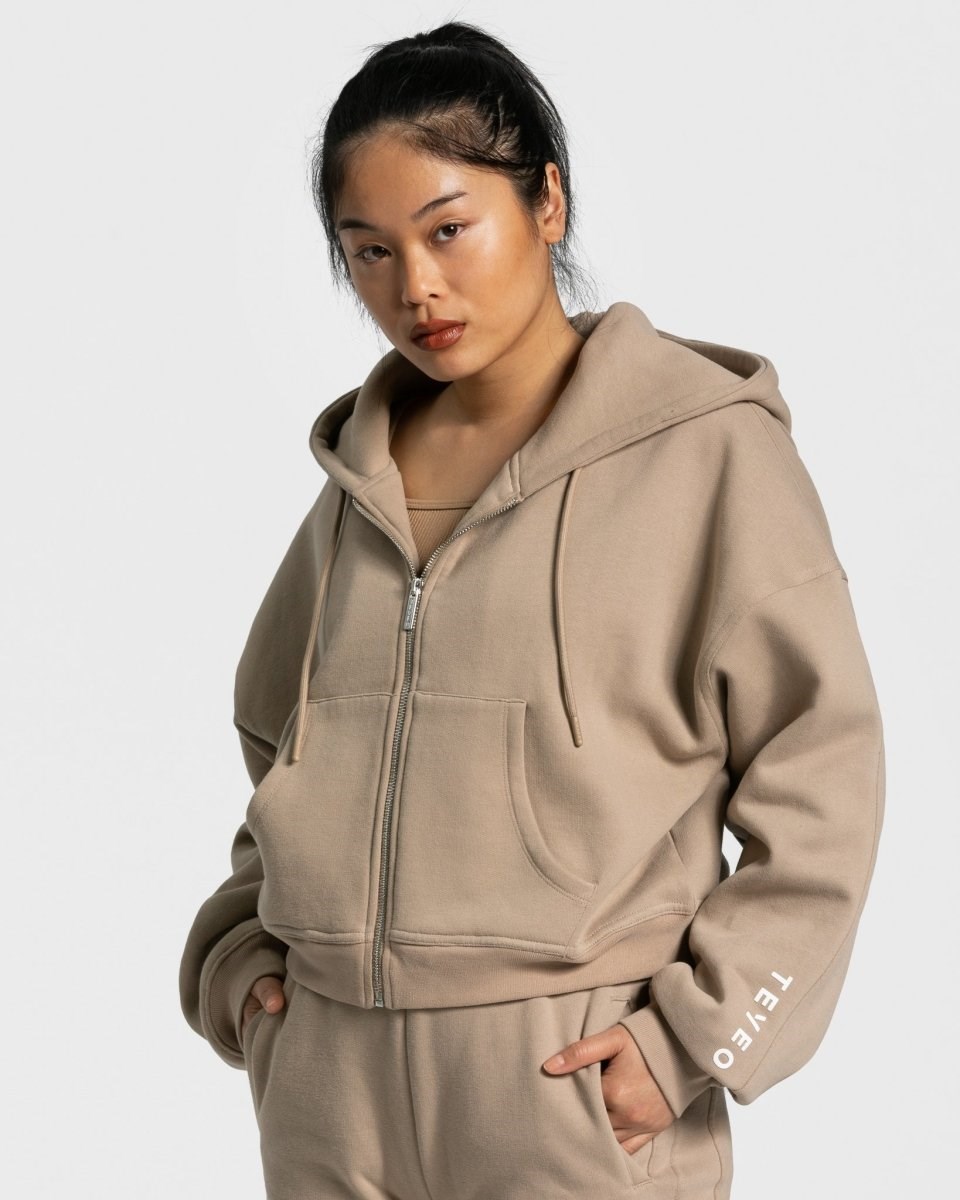 TEVEO Sassy Zip Hoodie Béžové | 290163-BQU