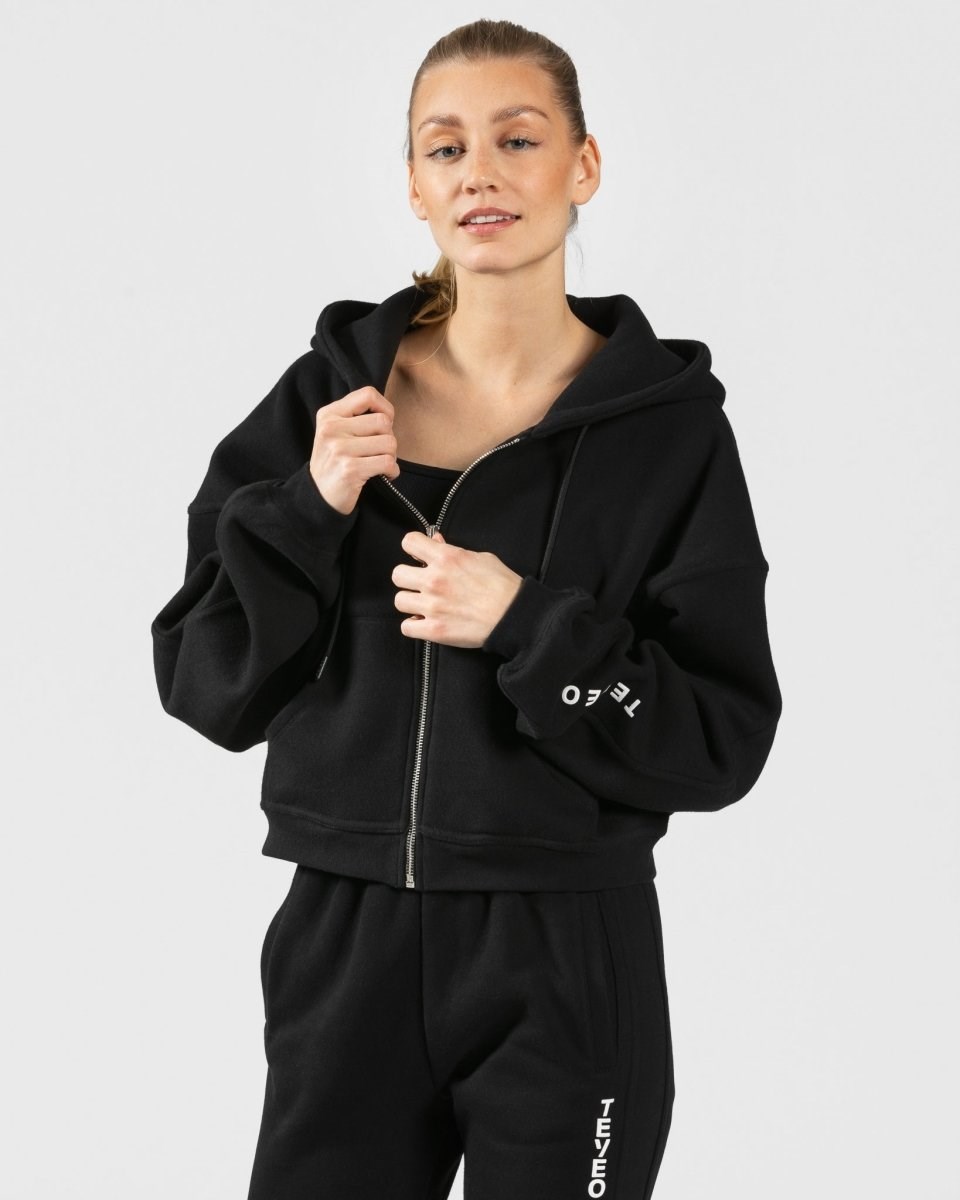TEVEO Sassy Zip Hoodie Čierne | 731908-WGR