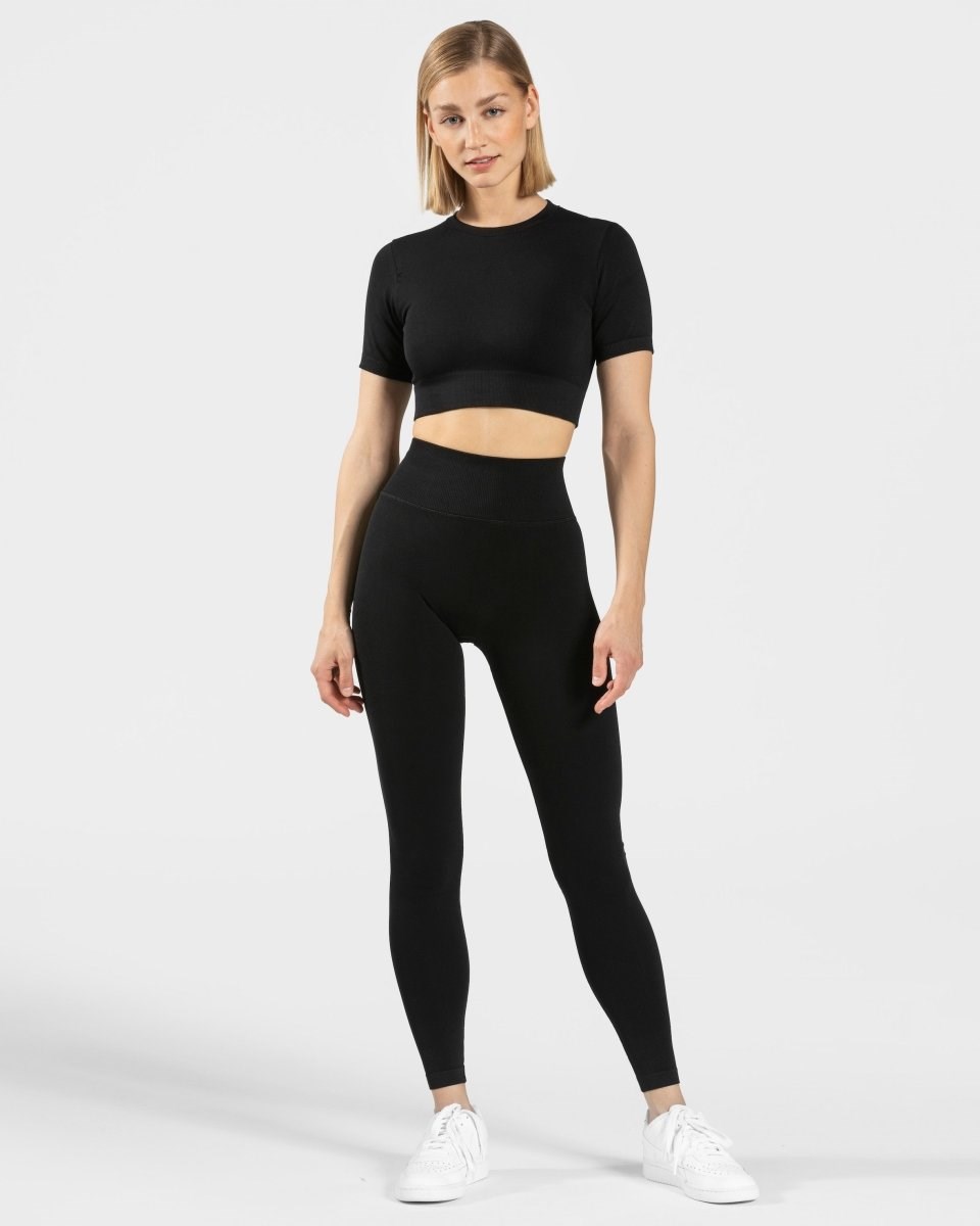 TEVEO Sensation Crop Top Čierne | 374106-NAX
